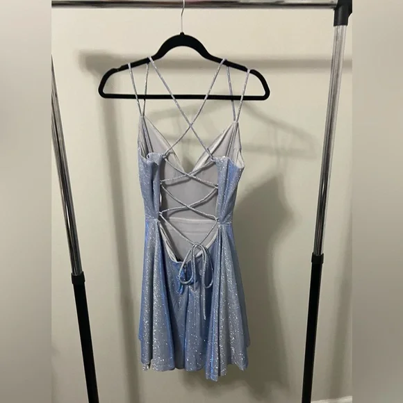 Windsor ice blue sparkle dress. Size Medium - Picture 2 of 5